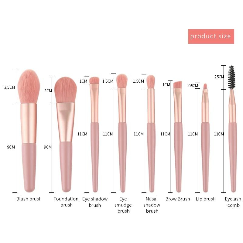 8 Pcs Mini Travel Portable Soft Makeup Brushes Set – Lightweight & Compact for Eyeshadow Blush & Contour Ultra-Soft Bristles & Travel-Friendly Design