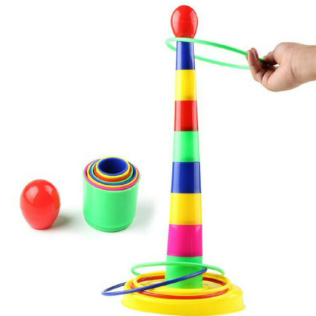 Ring Tower Quoits Ring Tower, Ring Toss Game  - Multicolor -