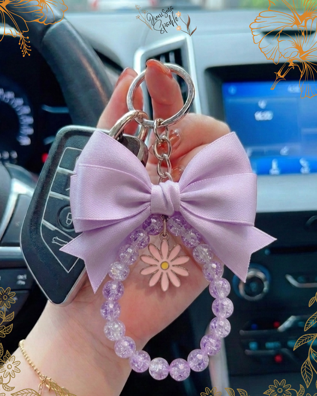 Bow keychain for Girls and women | Bow Pearl Keyring for Car Keys, Bag Charm for Purse & Handbag, Stylish Key Chain Accessory,Beaded Key Holder for Backpack,Aesthetic Key Chain for Wallet,Fashion Gift Keychain for girls | Cute Pink Bow Keychain for Girls