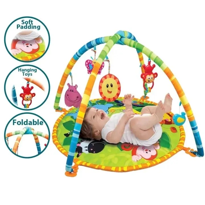 New Baby Play Mat with Hanging Rattles For kids / Indoor Games Baby / Baby Play gym Mat by little Wardrobe