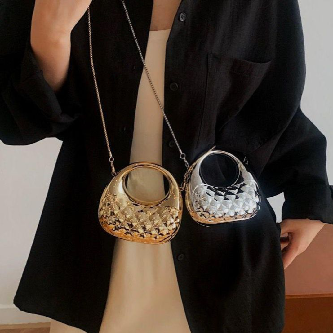 Trendy Acrylic Moon Shaped Base Box Mini Clutch for Girls | Luxury Oval Bow, Heart, Shell, Flower Shape Evening Handbag | Eid Festival, Party, Wedding & Formal Fashion Bag(Perfect Gift For Her)