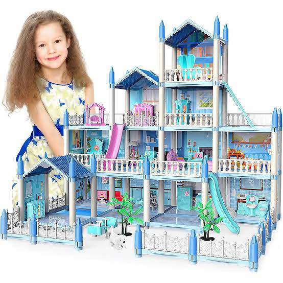Luxury Multi-Level Dollhouse with Accessories for Kids - 3+ Years