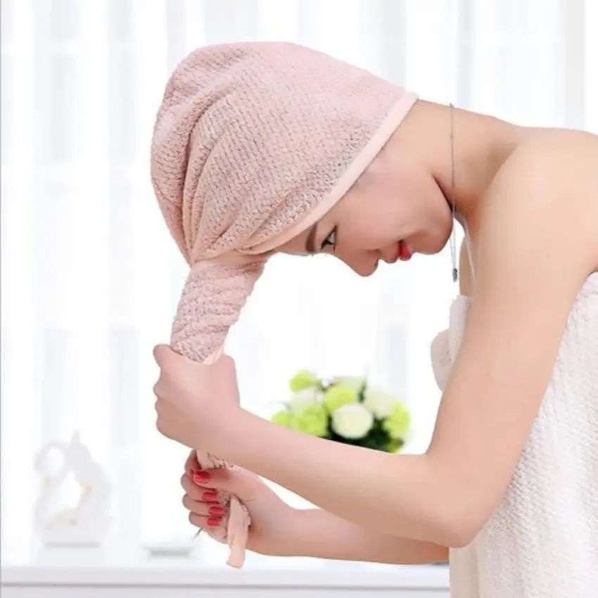 Microfiber Quick Dry Bath Hair Drying Towel | Head Wrap Hat Super Absorbent Shower Cap | Hair Dryer Cap Towel | Magic Instant Hair Dryer Cap Towel Hair Wrap Towel Best For Women (Homeducts)