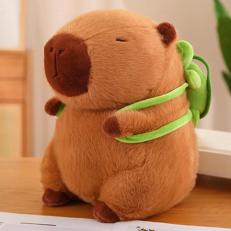Capybara Plush Toy Set Mommy with 4 Little Capibaras Capibala Plushie Dolls Stuffed Animal Pillow Turtle Backpack Car Decor
