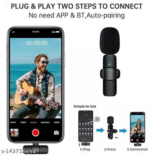 K8 Mic Wireless Microphone_Vlogging Mic With ANC(Active Noise Cancellation)_Accessories Vedio For Type-C ,Android,Lightning & 3.5mm Jack