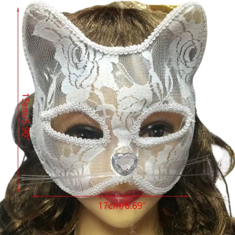  Lace CAT Face Masks For Women Party Masks Cosplay For Adults Masquerade Animal Lace Halloween Costume Fun Prop