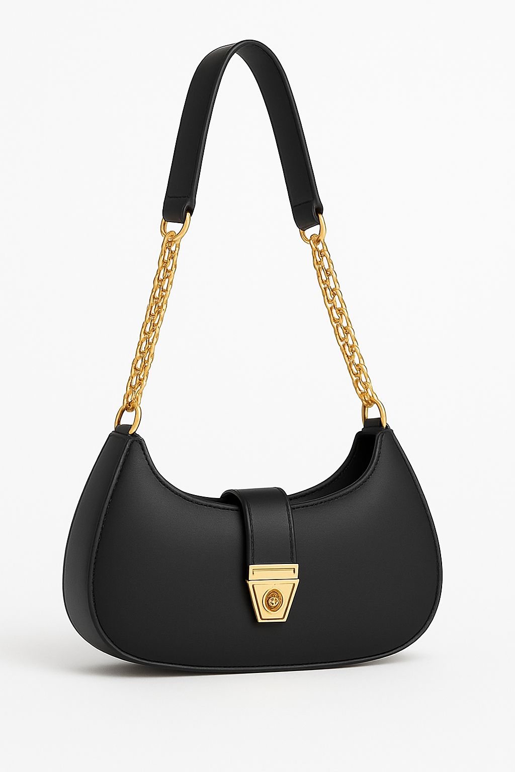 ✨ Women’s Shoulder Bag – Crossbody and Shoulder Handbag 👜 with Golden Chain Strap & Lock 🔒