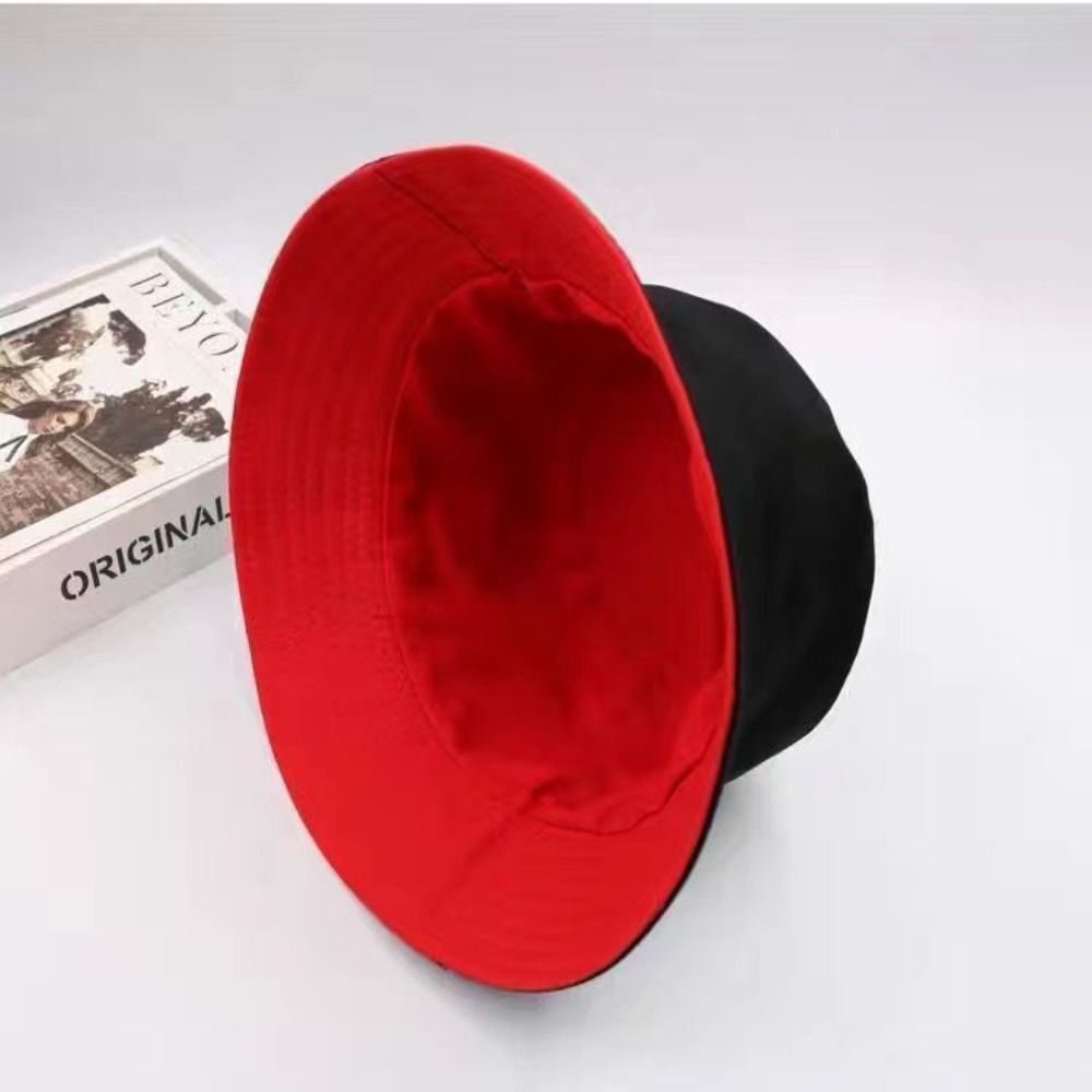 Spring Summer Double-Sided Bucket Hat Big Brim Sun Protection Beach Cap Portable Foldable Sun Hat for Women Men