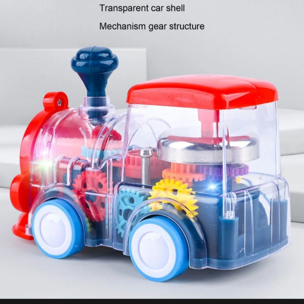 Powered Toys- Train toys-Gear Train For Kids-Transparent Crystal Look Train Toy-Small Size-High Quality