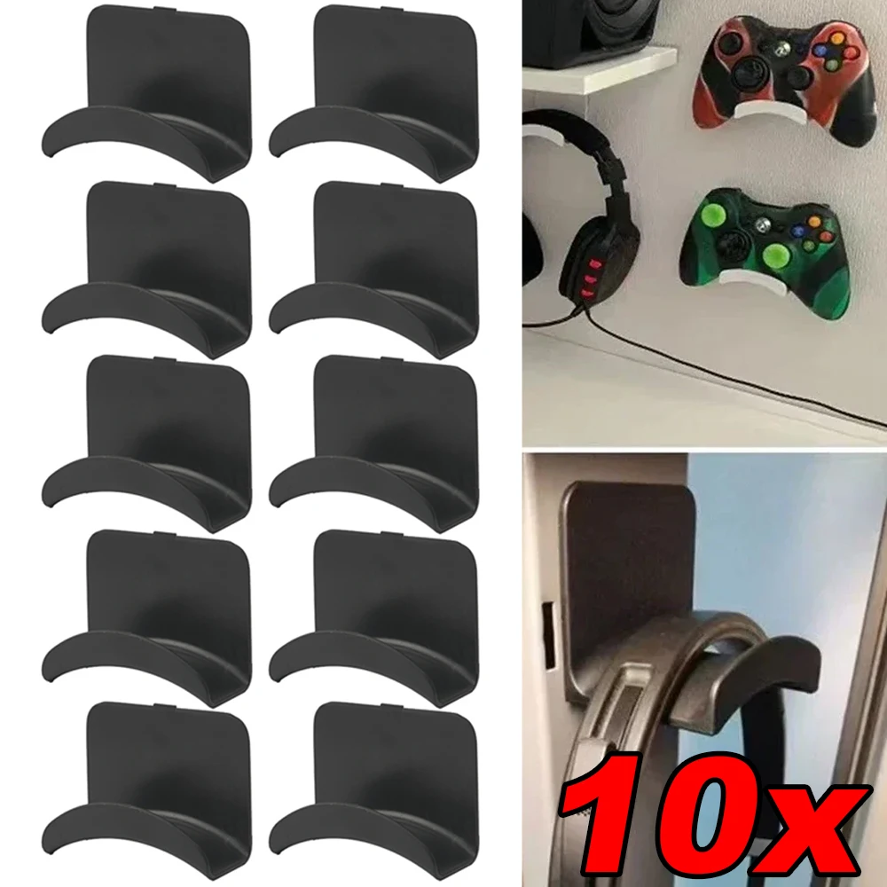 1-10PCS Wall Mount Headphone Stand Adhensive Plastic Under Desk Headset Rack Holder Support For Gaming Earphone Bracket
