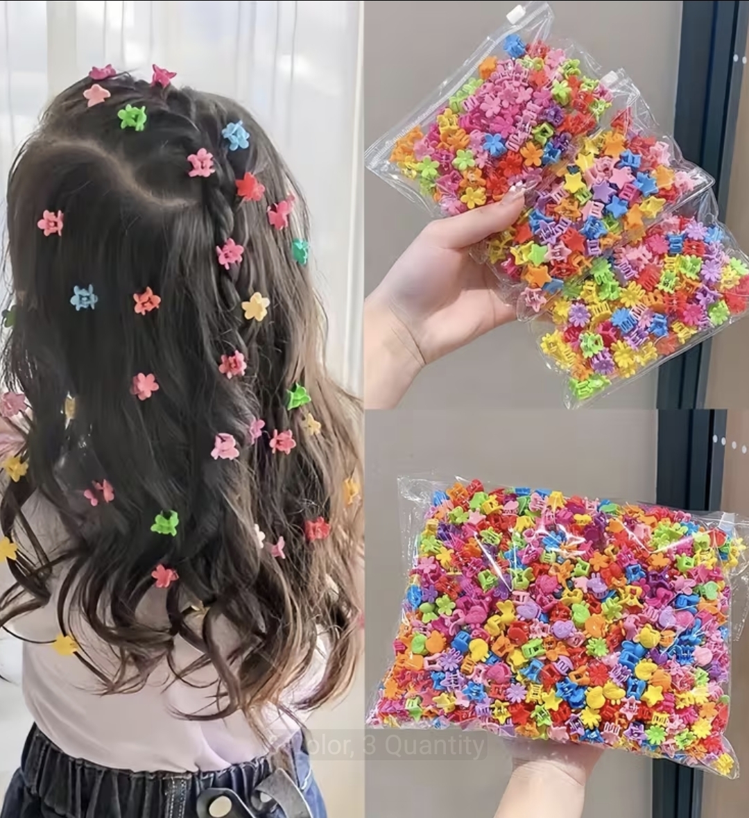 Imported Pack of 4,6,10,20 30,50,100 Mini Hair Claw Clips for Girls – Random Multicolor Flower, Butterfly & Star Hair Pins for Kids | Cute Hair Accessories Set