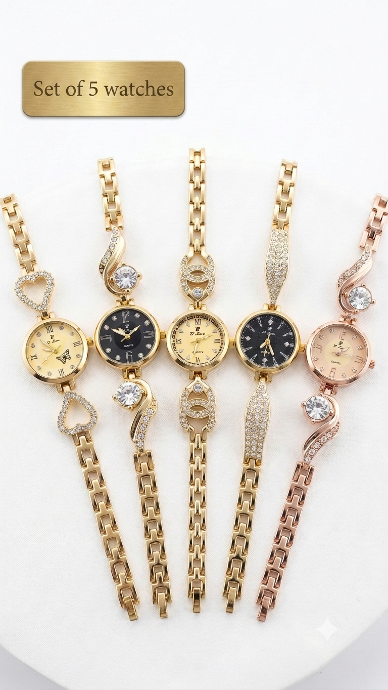 Watch for Girls and Watch for Women Luxury Diamond Ladies Watch | Fancy Crystal Rhinestone Quartz Bracelet Watches | Elegant Party Wear Chain Wristwatch | Fashion Jewelry Bling Timepiece Gift for Her | Rose Gold, Silver, Black and black dial watch