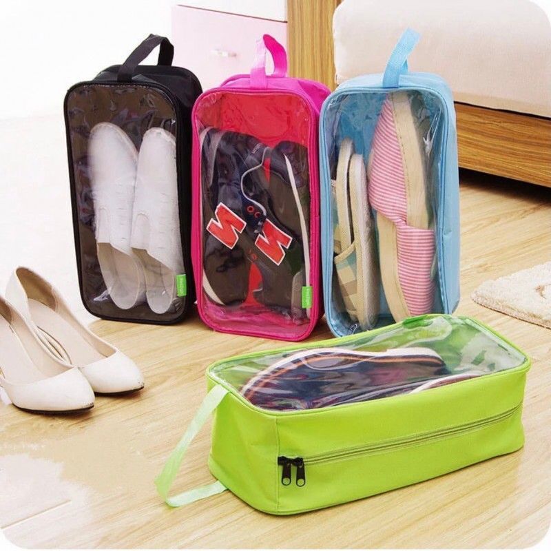 Large Capacity Colorful Travel Transparent Shoe Bag, Suit Case Luggage Organizers, Durable Travel Essential Toiletry Waterproof Shoe Organizers, Travel Portable Sorting Pouch