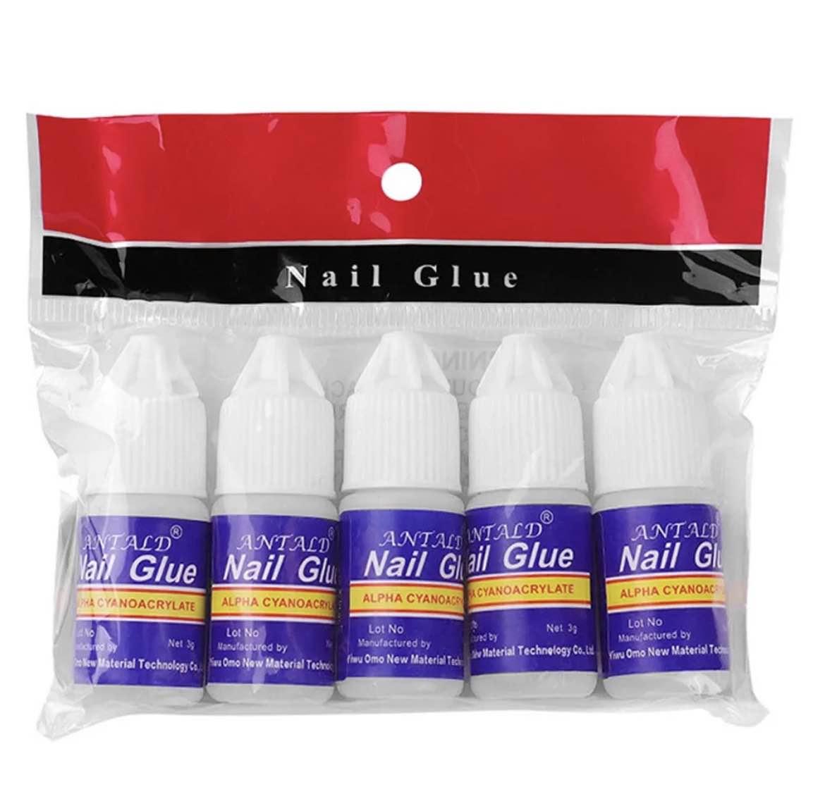 Pack of 5 Artificial Nails Glue MAGIC ARMOR Nail Glue for Acrylic Nails, Professional Nail Tip Glue Nail Glue for Press On Nails False Nails Fake Nails Tips Glue Adhesive Glue for Acrylic Art Broken Long Lasting 3g