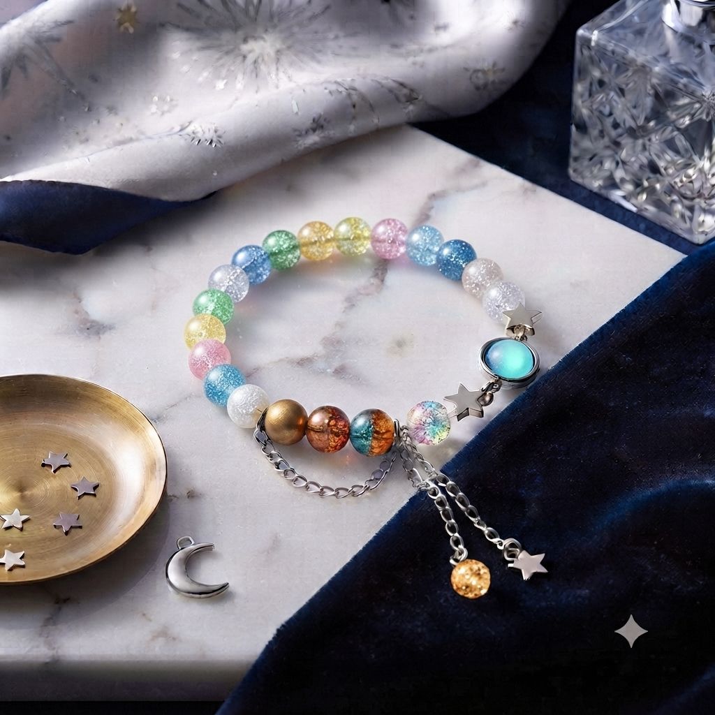 Luxury Handcrafted princess star charms Bracelet,Elegant Minimalist Jewelry for Women & Girls,Aesthetic korean Jewelry,Party Wear Bracelet,Charm Bracelet,Handcrafted adjustable Bracelet for Girls,Galaxy Bracelet,Trending Accessories,Gift for minimalists,