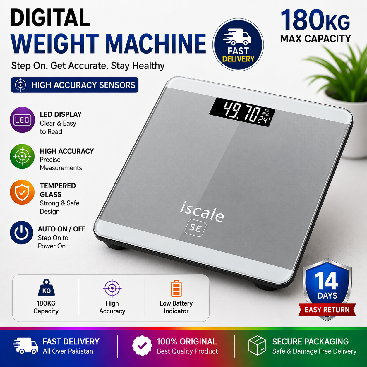 180kg Human Body Machine Scales LED Digital Display Electronic Weighting Display Floor Smart scale Balance Body Household Bathrooms scale scalage 180KG Analog Digital Weight Machine for Body Machine Digital Weight Machine Body weight Machine.