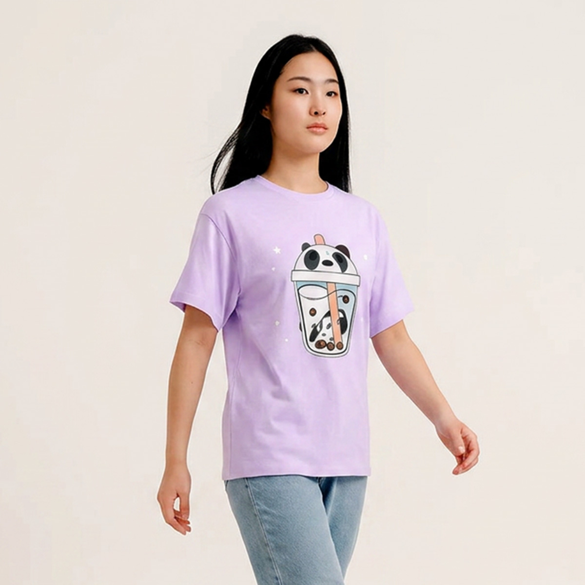 Purple Limca Printed T Shirt for Girls and Women Cotton Jersey Round Neck Half Sleeve Casual Summer Wear
