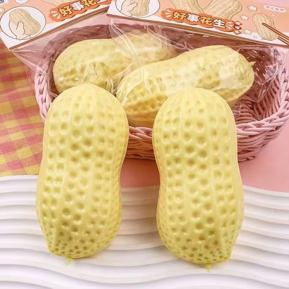 Peanut Stress Ball Crunchy Squeeze Ball Squishy Toy Buttery-Soft Feel Fidget Toy ASMR Sensory Anti Stress Relief Toy for Adults