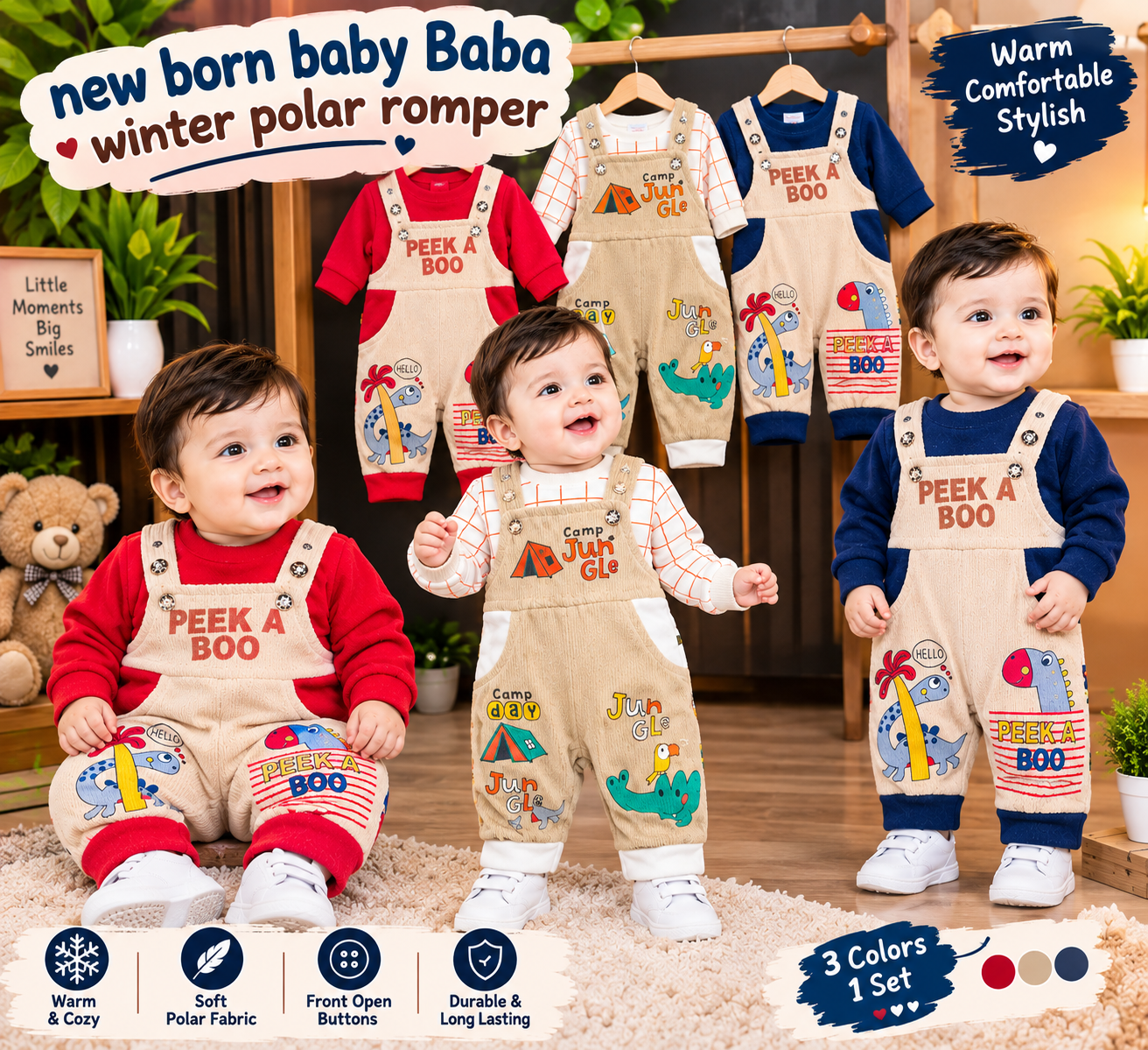newborn baby winter Kotrai Fleece Polar romper suit / newborn baby romper Soft & Warm suit 0 to 3 month