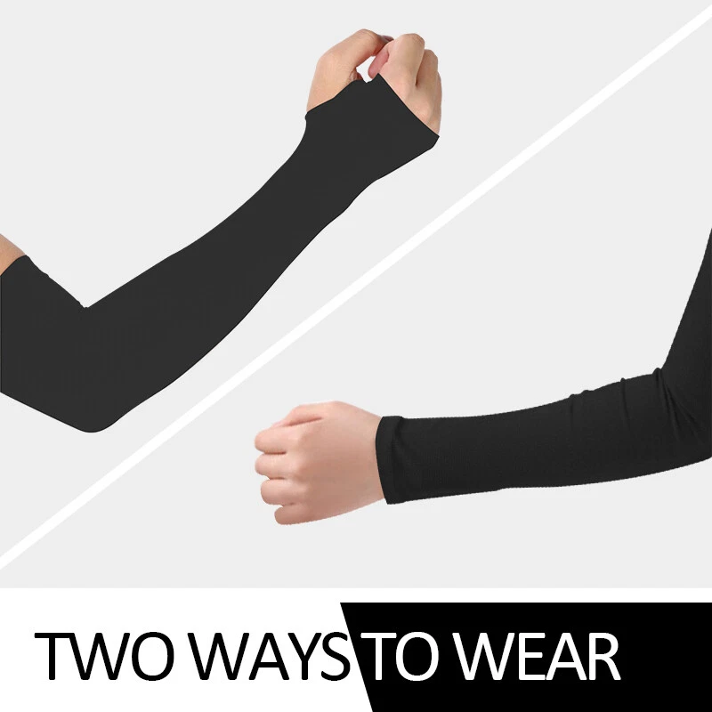 Hand And Arm Summer Finger Sleeves For Man 1 Pair (2Pcs) Ice Cool Silk Wearing sports Sleeve Cover Sun Light protection
