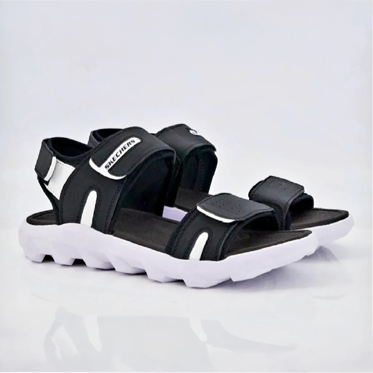 Fashion Sandals For Men EVA Rubber Summer Fabric Casual Lightweight Breathable Walking Style Black and Grey Color