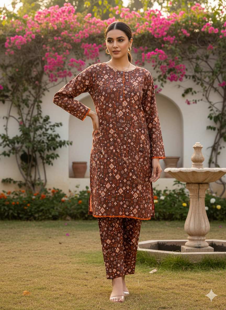 Dress for girls  - Girls Dress  -  Dresses for women  - Clothes for Girls  -  Night Dress for Girls - Stitched Dresses for Women - Lawn Cotton -  Kurti trouser