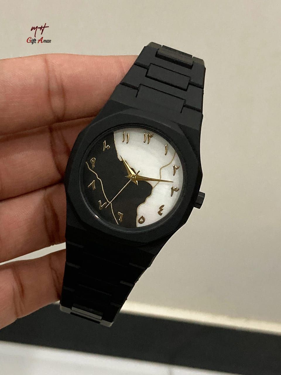 Arabic Aura Watch (Premium Quality) White Men Watch
