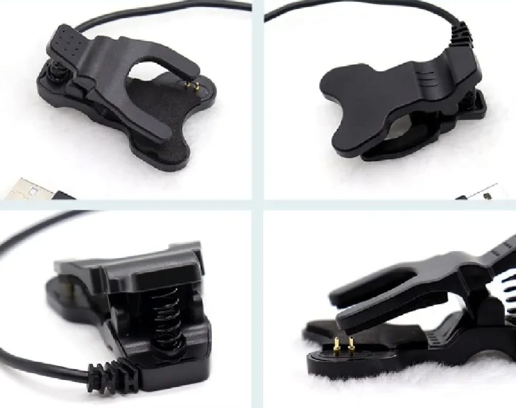 Universal USB Charging Clip Cable for Compatible Smart Fitness Band & Smart Watch – Fast Charging Magnetic Pin Charger – Black