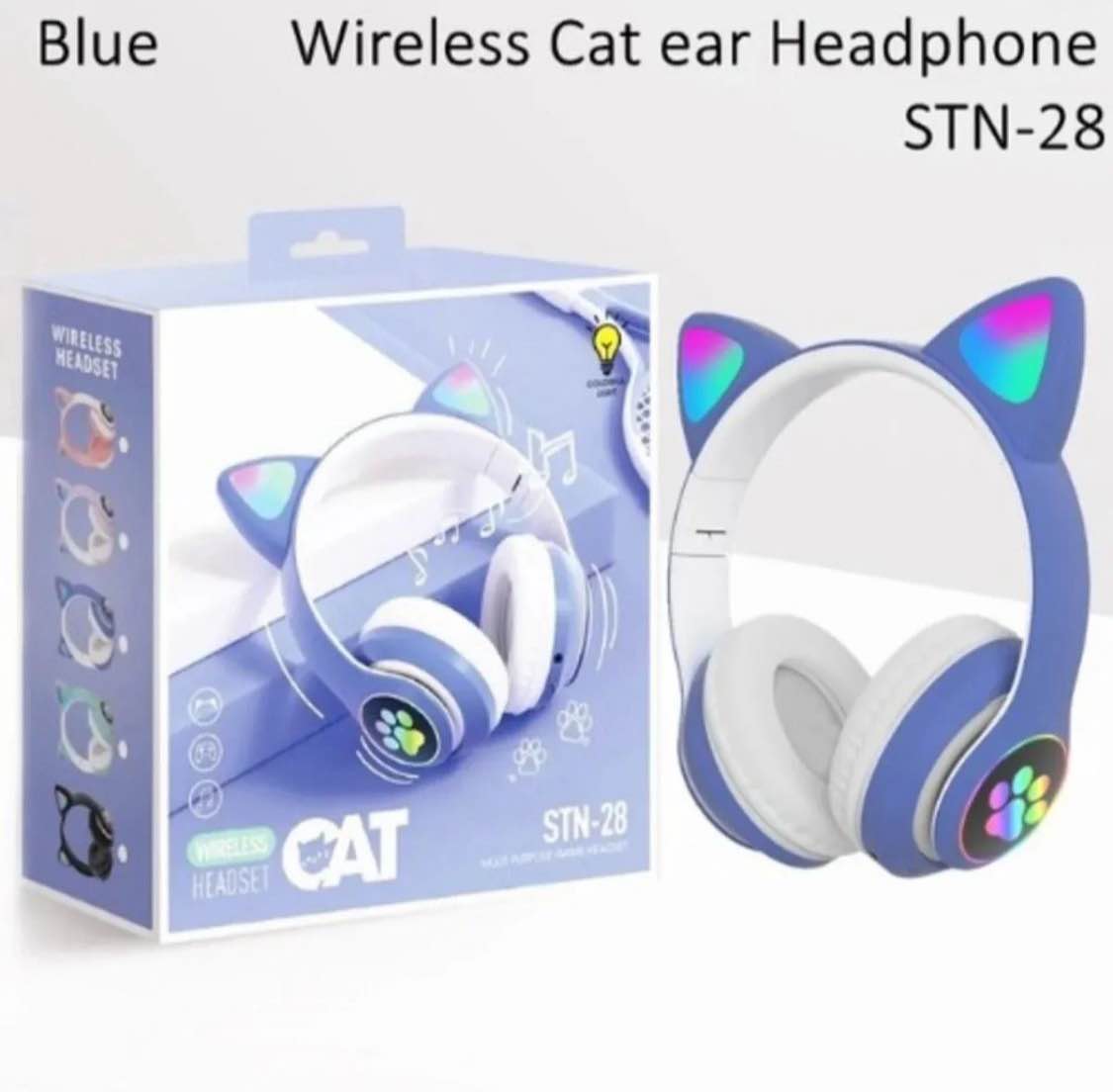 STN-28 Cat Wireless Headphones Bluetooth Over-Ear Headset with Cute Cat Ears