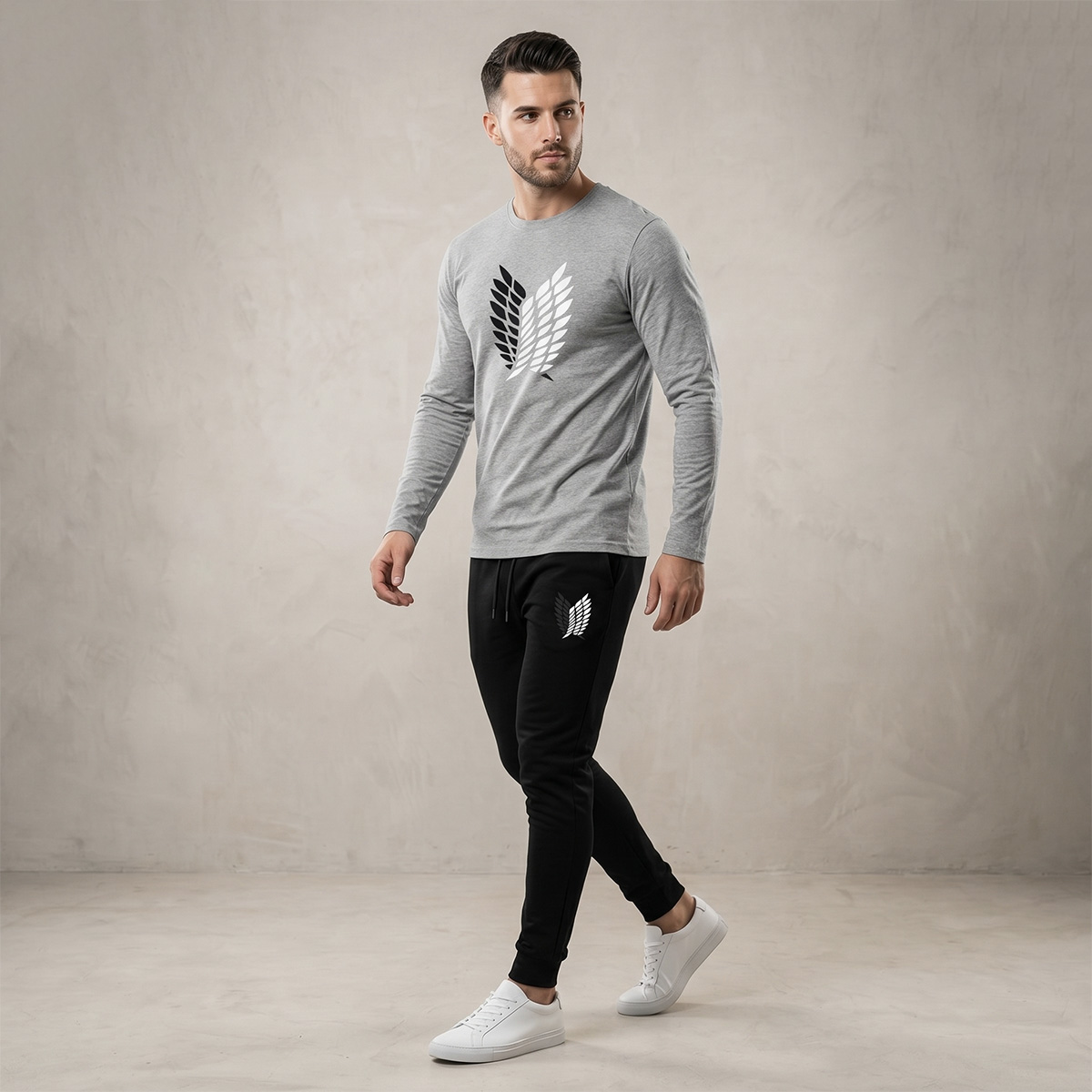 BURNOUT.PK Unisex Summer Wings Printed Full Sleeve  Multicolor Trendy Casual  Breathable fabric T-Shirt & Trouser track suit Outfit for Men & Women