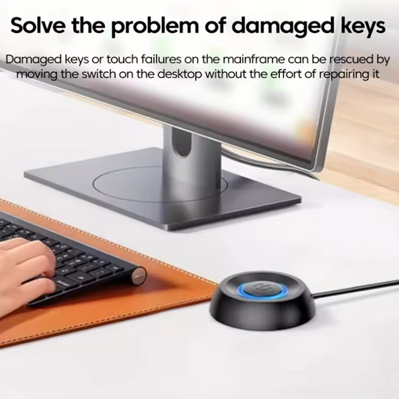 New External Desktop Switch LED Lights PC Motherboard Computer Startup Extension Cable Power On/Off Button For Desktop Computer