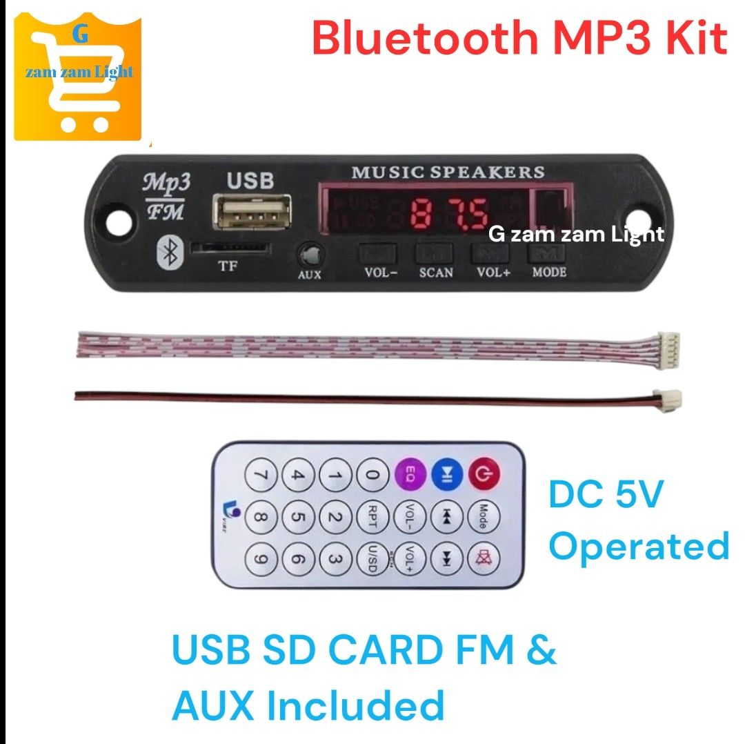5v DC Bluetooth MP3 Player with Remote Control Audio Module Support AUX TF USB FM Radio For Car Accessory