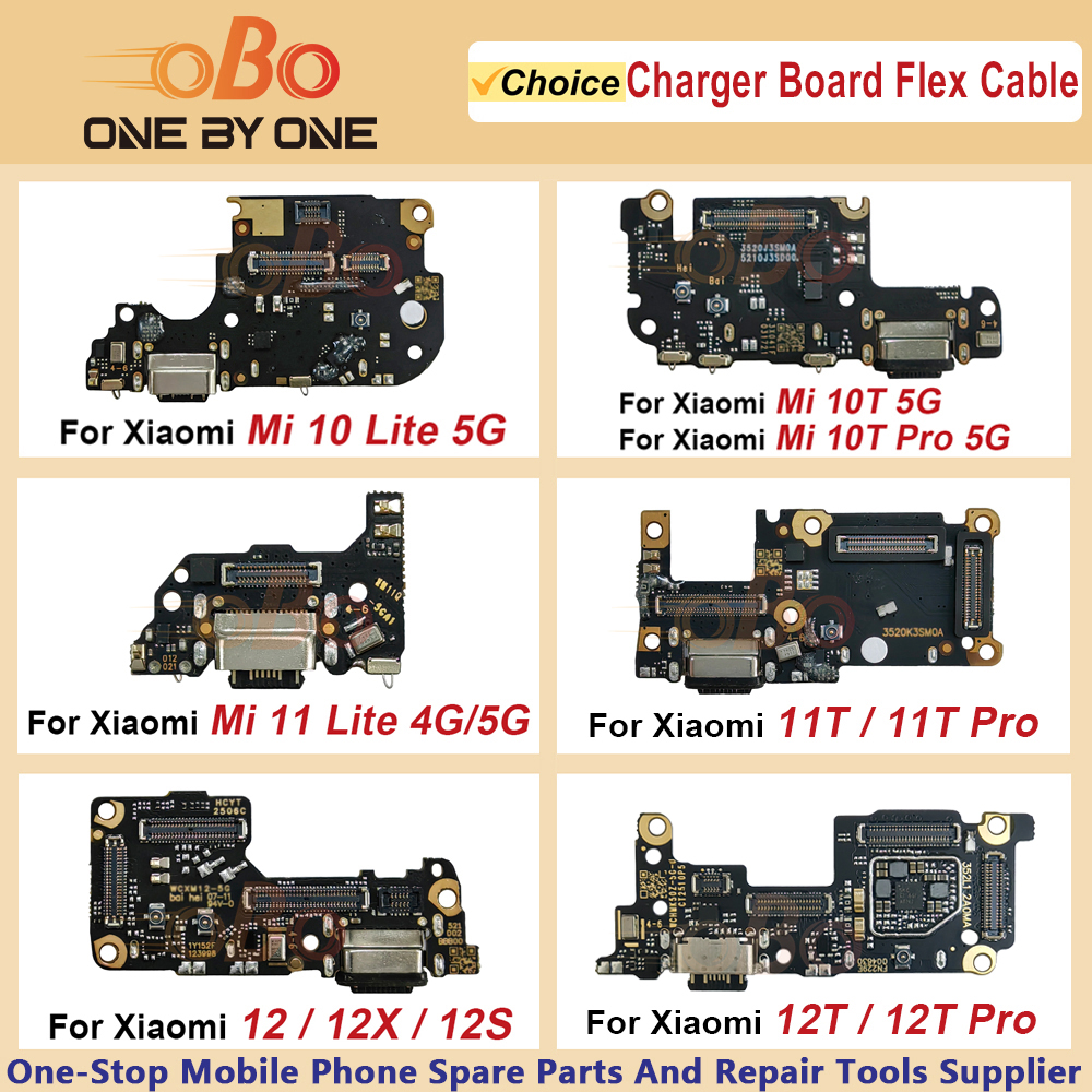 USB Charging Dock Board For  Mi 10 11 Lite 10T 11T 12 12T Pro 5G Charger Port Connector Flex Cable Repair Parts (1PC)