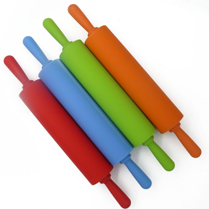 Silicone Dough Roller Middle Size Rolling Pin Colorful Pastry Tool 12inch Long