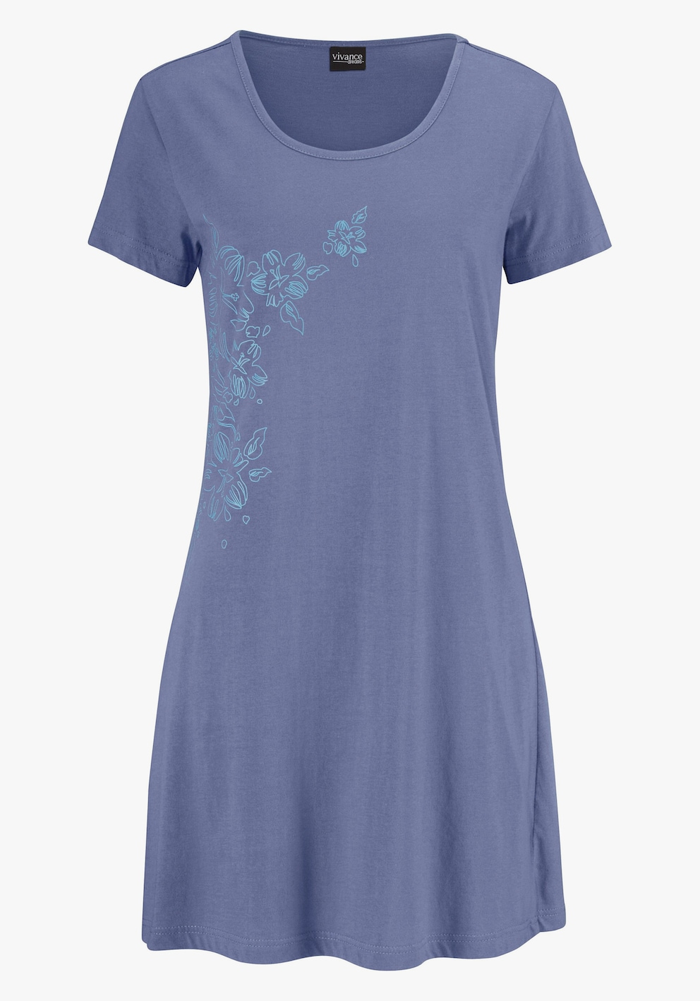 B89 blue flower print long for ladies