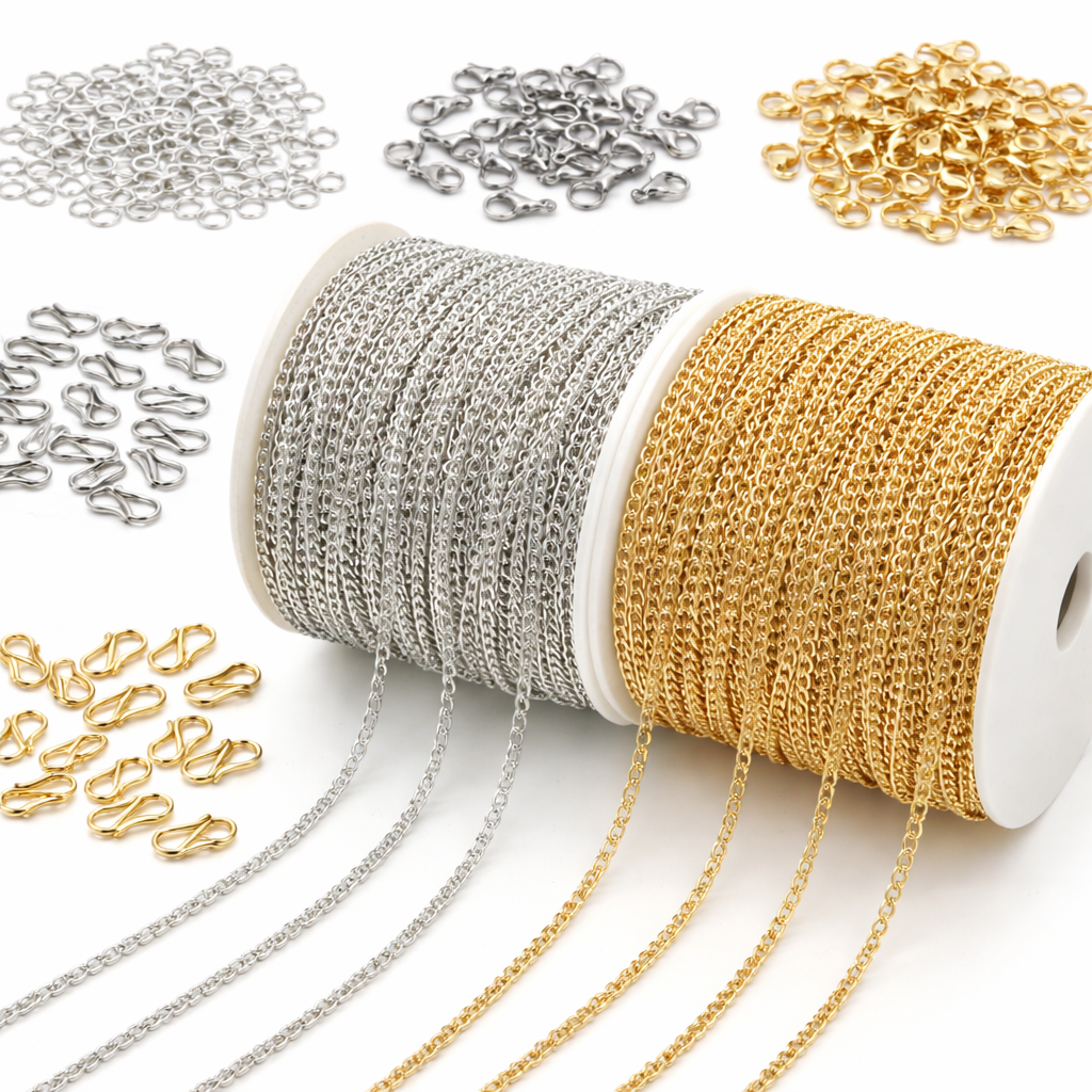 stainless steel extension chain 2mm gold necklace chain for bracelets diy chain accessories jewellery making crafts