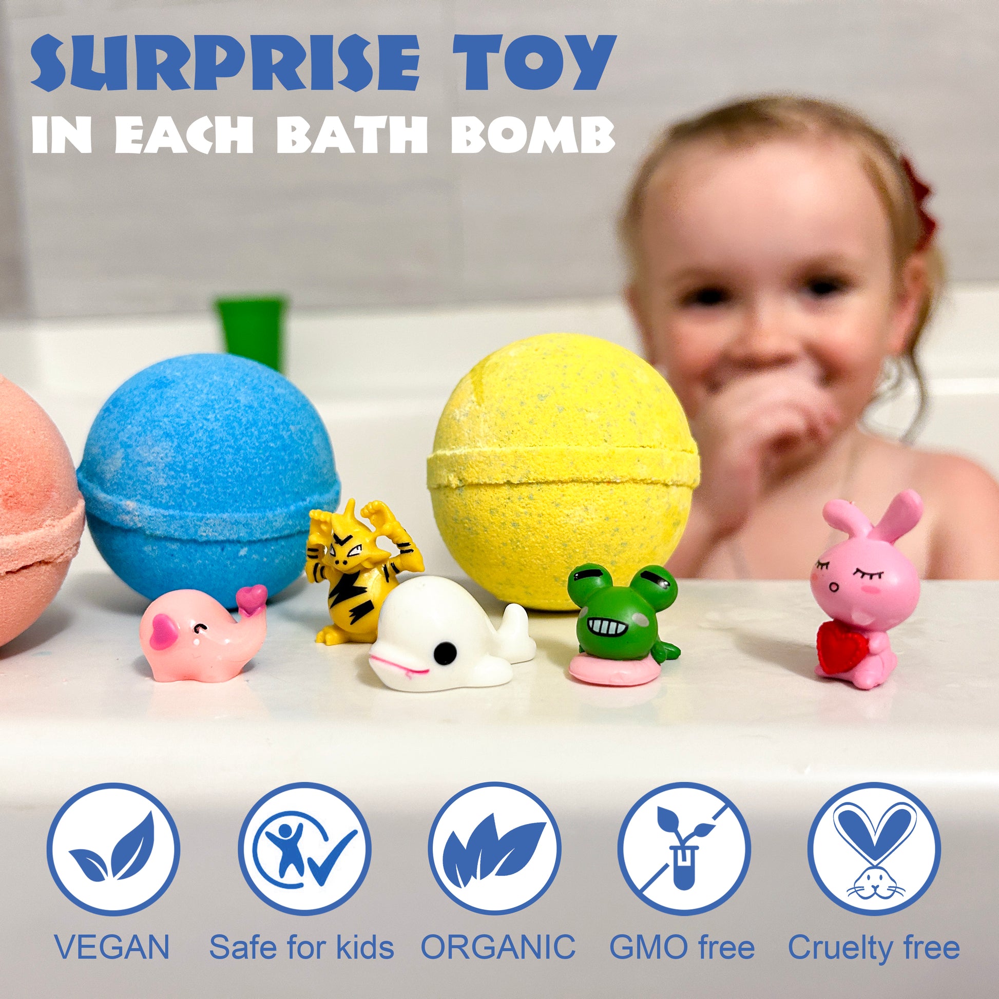 Bath Bombs for Kids with Surprise Toys Inside, Set of 1 Bath Bomb Gift Kids Safe Handmade Fizzy Balls Kit Organic Bubble Bath Bomb Great Gift for Birthday Day, Christmas image 4