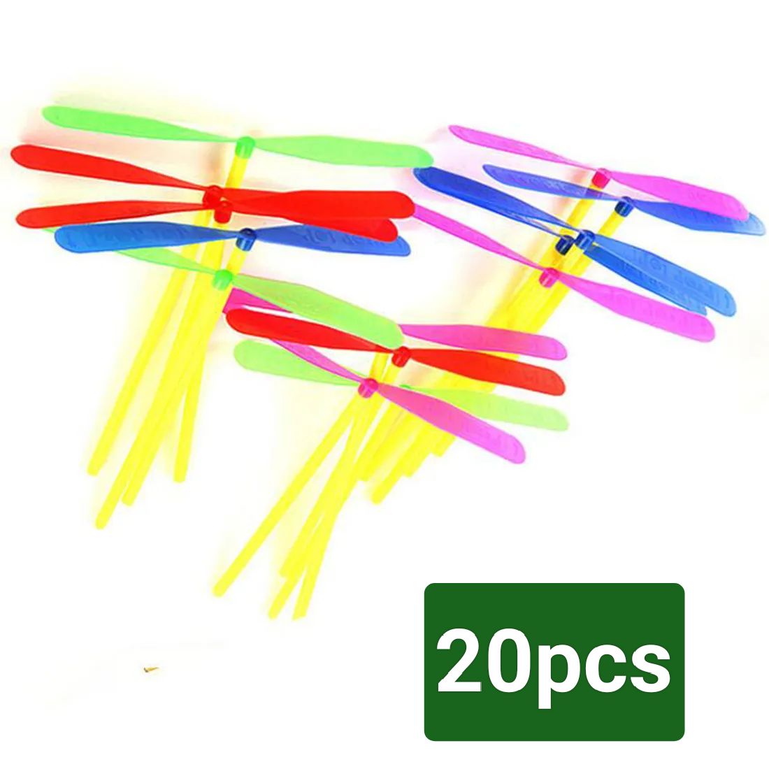HOT DEAL NO 1 10/20/100pcs Novelty Plastic Bamboo Dragonfly Propeller Outdoor Classic Toy Kid Gift Rotating Flying Arrow Multicolor Random Color
