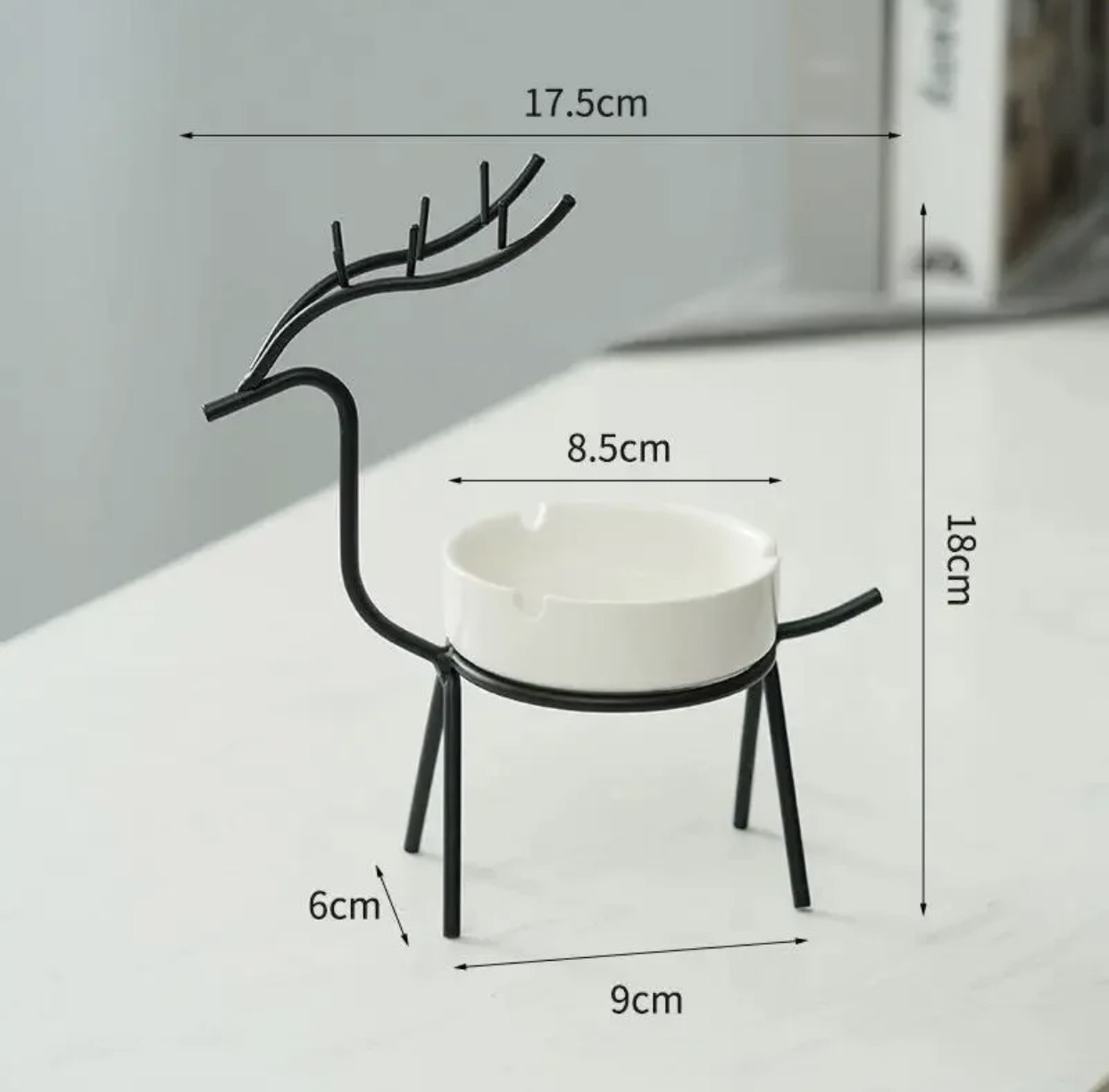 Ashtray Deer 🦌  Gold important Ashtray , Portable Ashtray large capacity Iron metal style  office home a gift idea Gold