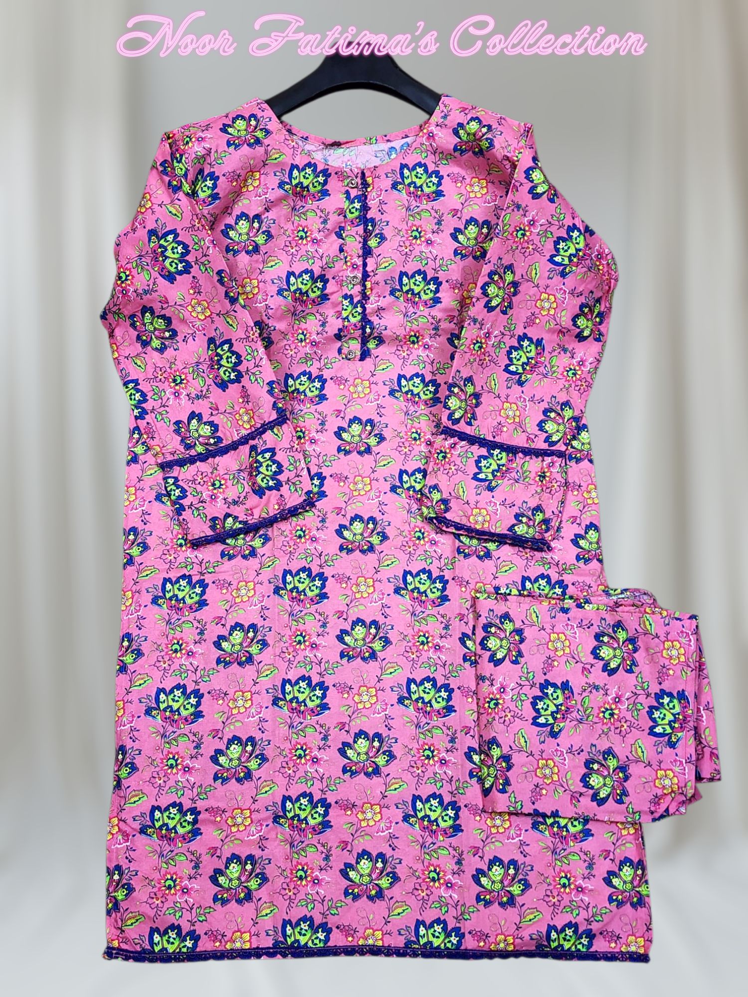 Noor Fatima’s Premium 3D Digital Print Linen 2-Piece Suit for Women and Girls