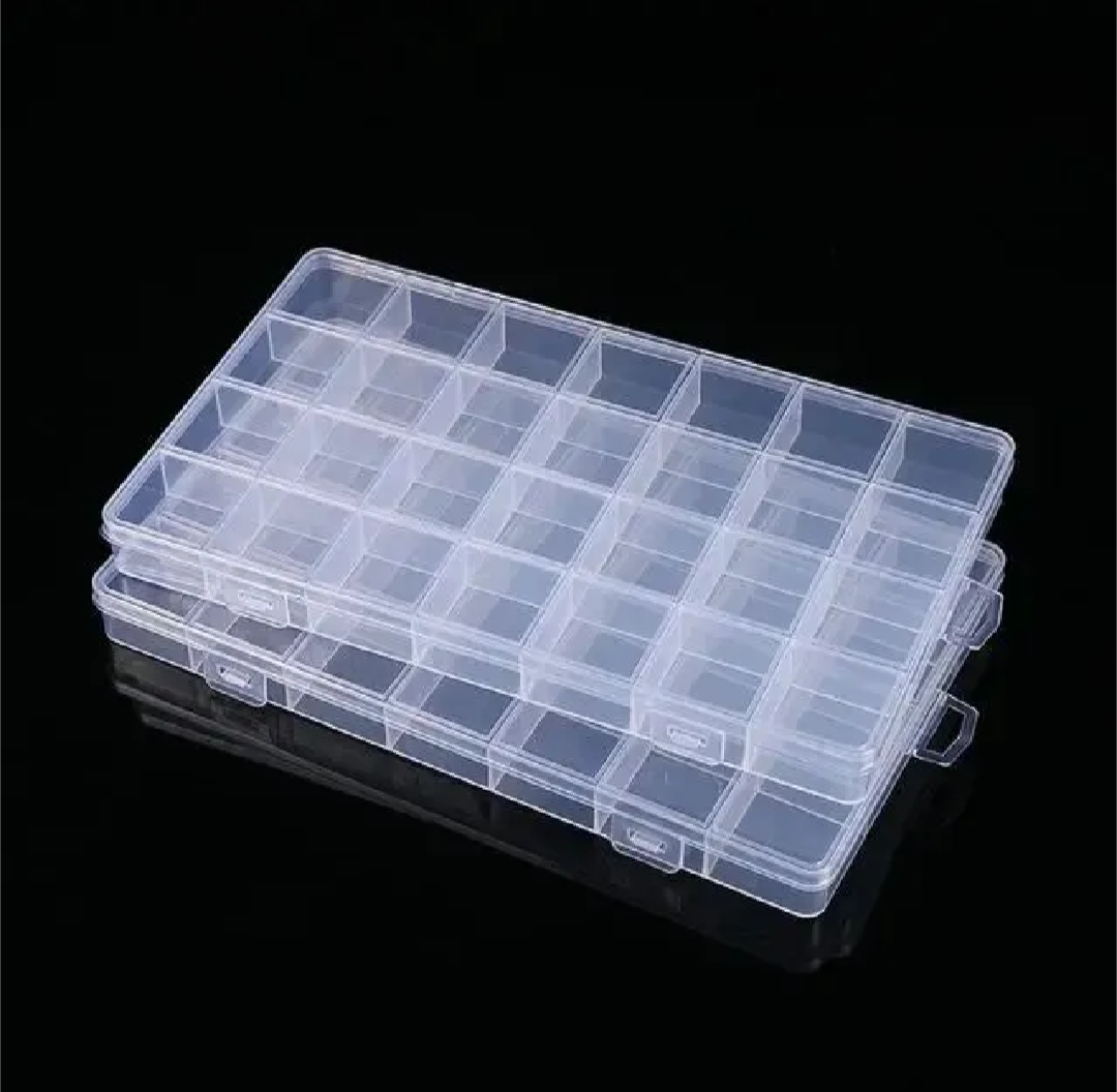 24 Grids Compartment Plastic storage Box for Beads,Jewellery, Pills & Small Items Storage