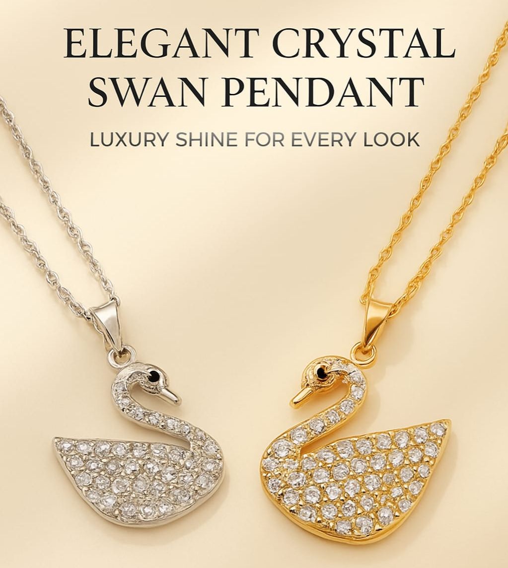 Elegant Crystal Swan Pendant – Luxury Shine for Every Look by Gleam & Grace