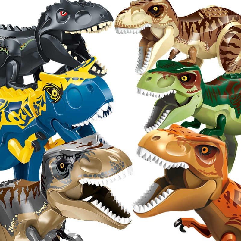 Jurassic World Brutal Raptor Building Blocks Dinosaur Model Tyrannosaurus Indominus T-Rex Assemble Educational Toy For Kids 