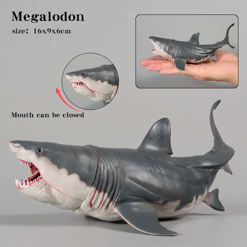 Savage Marine Megalodon Shark Action Figure - Classic Ocean Animals Sea Life Model PVC Collection Toy for Kids