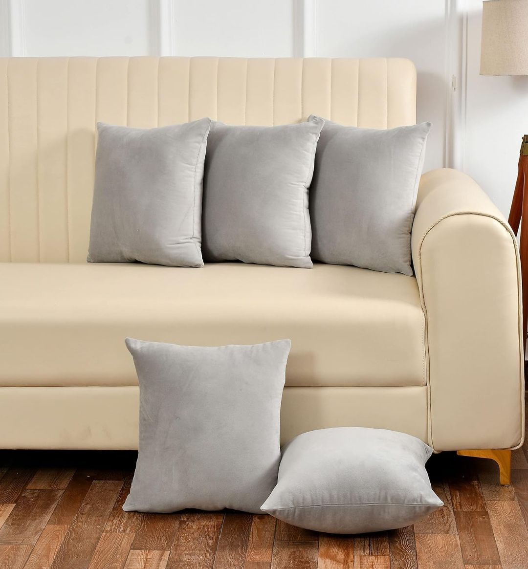 Pack Of 5 Plain Velvet Cushion Covers