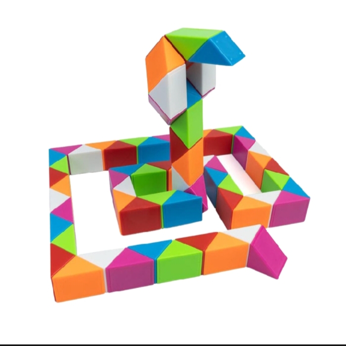 24 Blocks Snake Puzzle Cube – Magic Twist Toy for Kids | Colorful Shape Puzzle