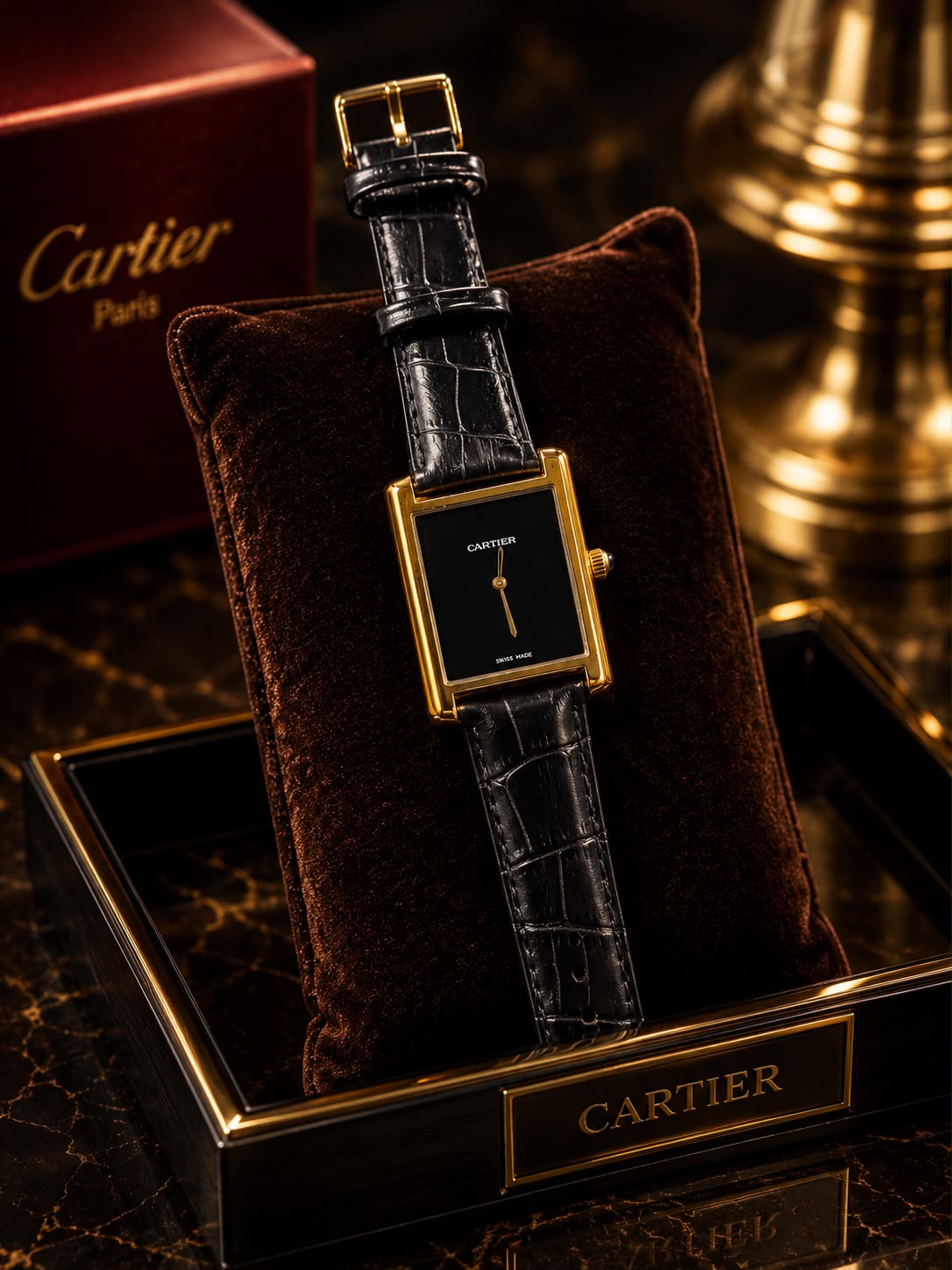 CARTIER TANK
BIG SIZE
BRASS CASE
LEATHER STRAP
FINE QUALITY