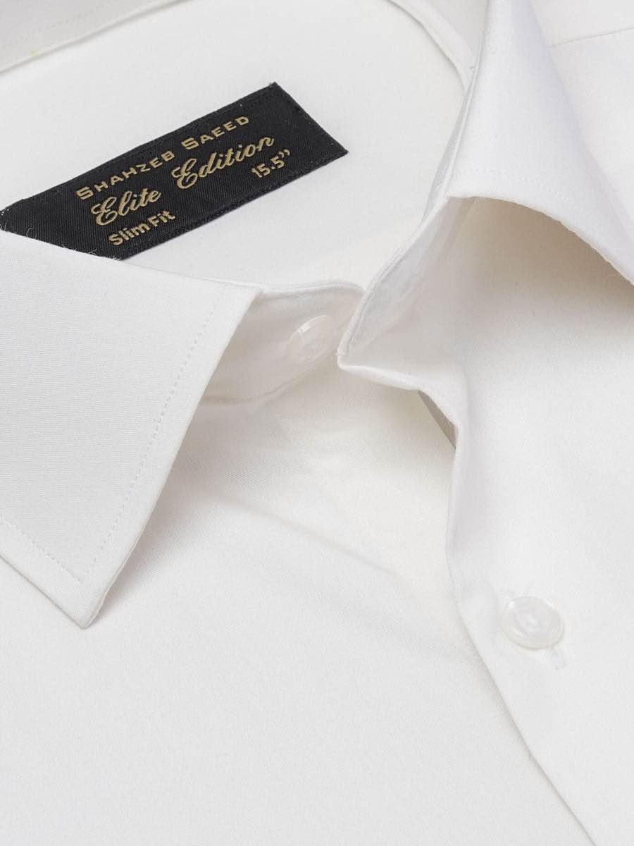 OFF WHITE PLAIN, FRENCH COLLAR, ELITE EDITION, MEN’S FORMAL SHIRT
