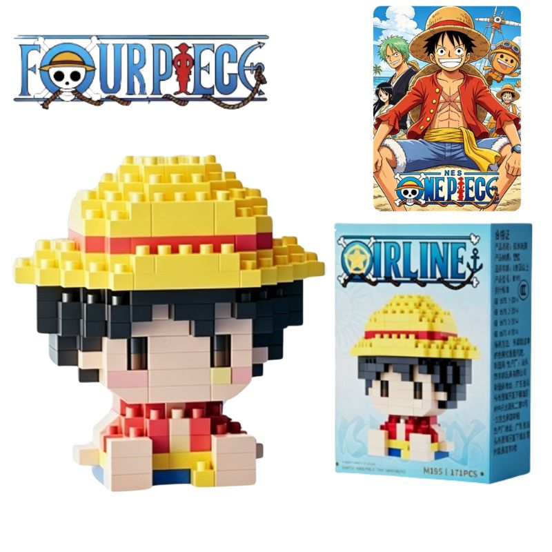 ONE PIECE Sun God Nika Luffy Micro Building Block Chopper Ace Buggy 3D Anime Model Assembly Mini Bricks Figure Toys For 