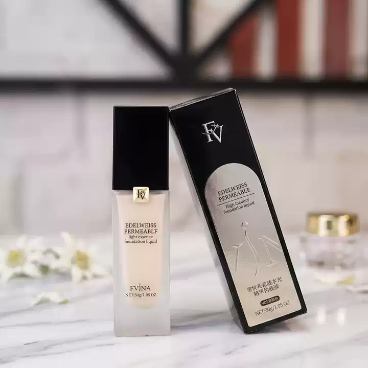 FV Edelweiss Liquid Refreshing Essence FVINA Foundation Skin Care Dry Oil Skin Long-lasting Base Makeup Moisturizing Cosmetic For Women's and Girls by Gleam & Grace